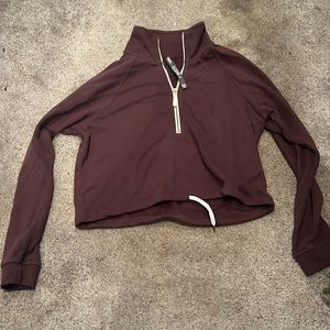 Brown Vuori Half Zip With Jaw string